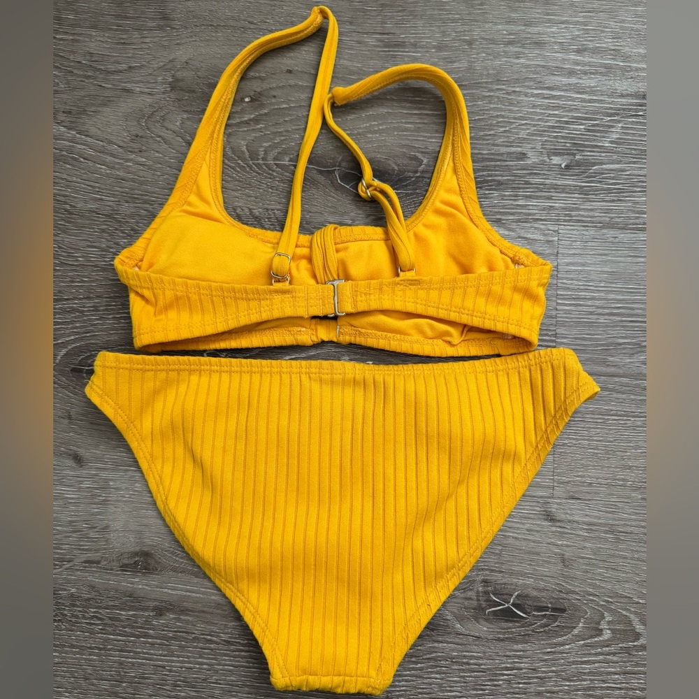Yellow Ribbed Bikini Set - Picture 3 of 7